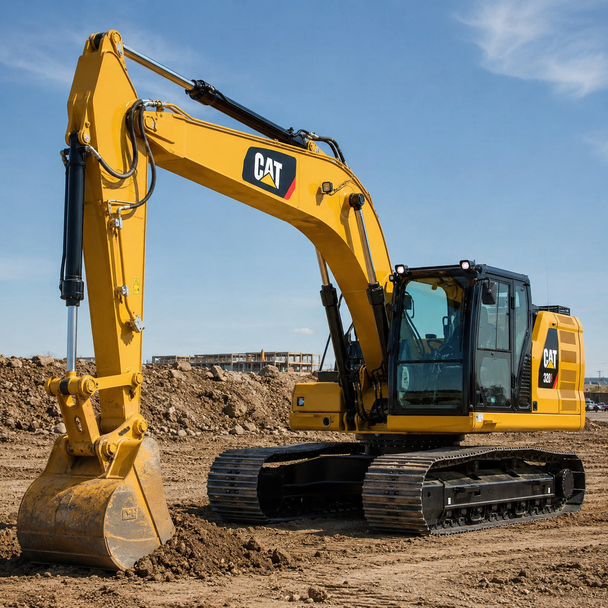 Earth-moving equipment at work