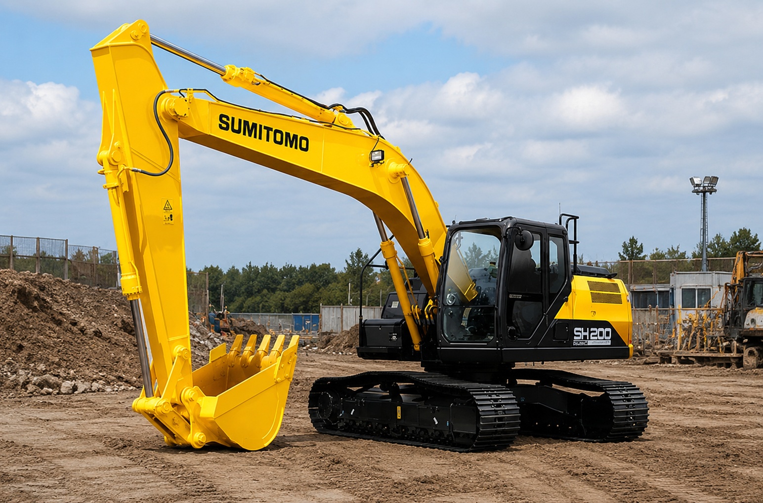 Sumitomo SH200-7 excavator on jobsite